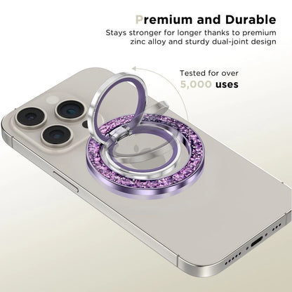 Tech-Protect MMR200 magnetic holder / ring with MagSafe - purple with crystals_1