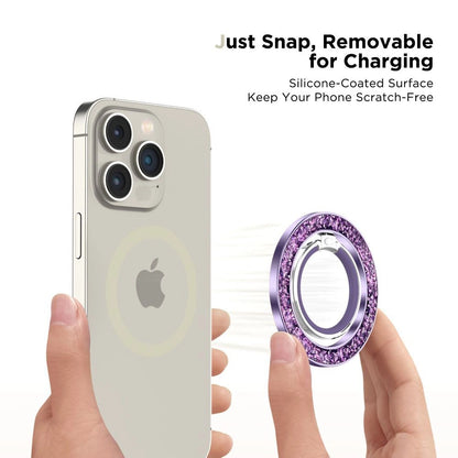 Tech-Protect MMR200 magnetic holder / ring with MagSafe - purple with crystals_3