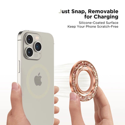 Tech-Protect MMR200 magnetic holder / ring with MagSafe - pink with crystals_3
