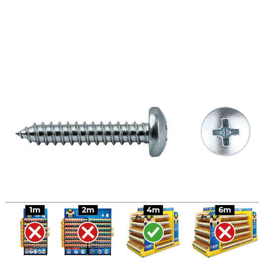Caixa 500 unid. parafuso chapa cabeÃ§a de queijo philips din/ref 7981 4,2x13mm zincado celo_0