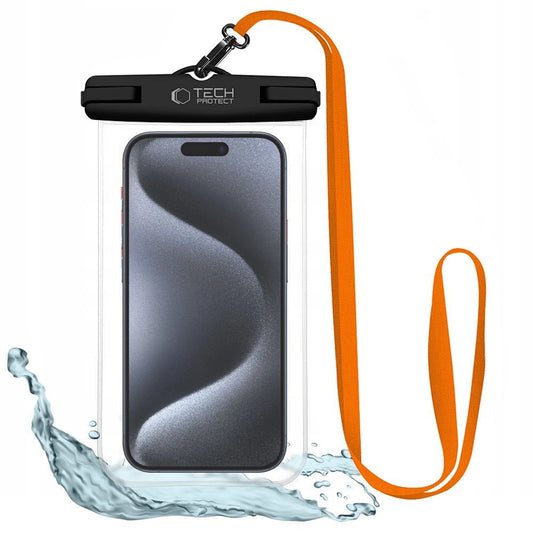 Tech-Protect Waterproof Case UWC7 waterproof for devices up to 6.9" - black and orange_0