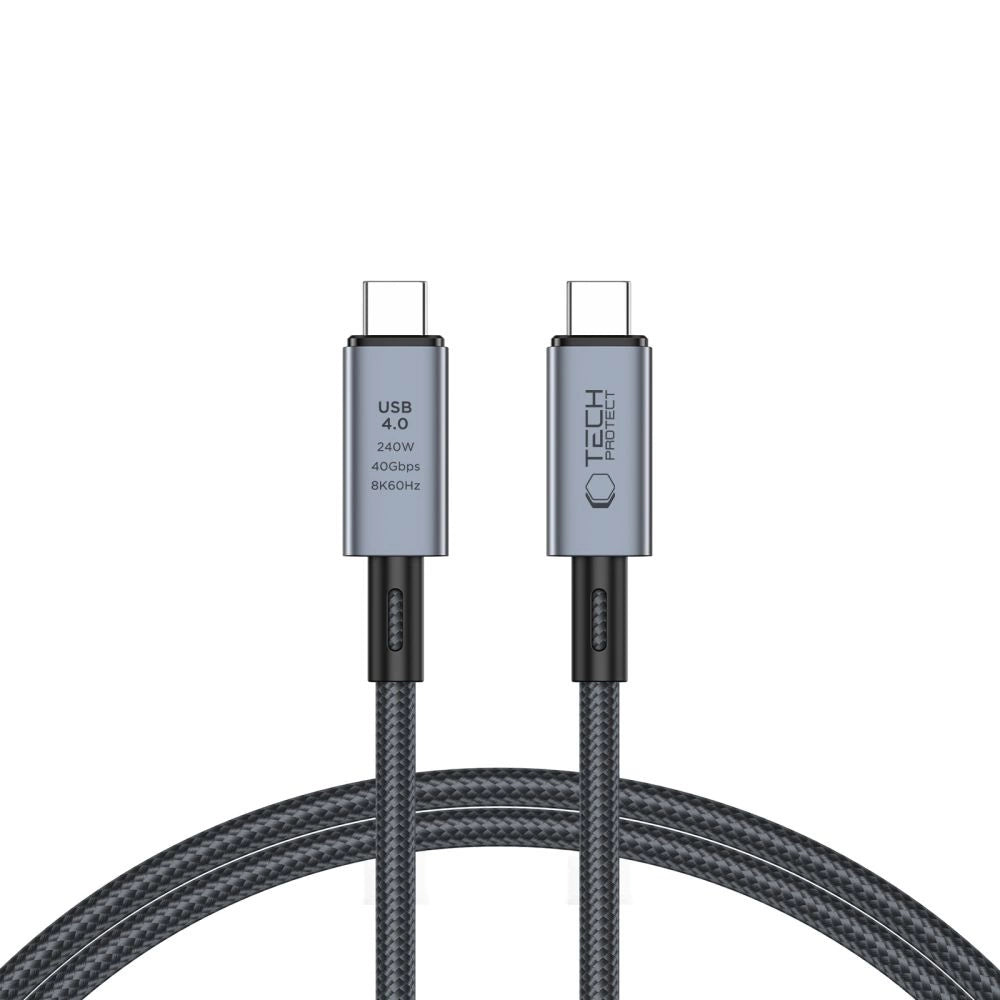 Tech-Protect UltraBoost Max USB-C 4.0 / USB-C 4.0 PD Cable 240W 8K 40Gbps 1m - Gray_0