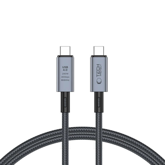 Tech-Protect UltraBoost Max USB-C 4.0 / USB-C 4.0 PD Cable 240W 8K 40Gbps 1m - Gray_0