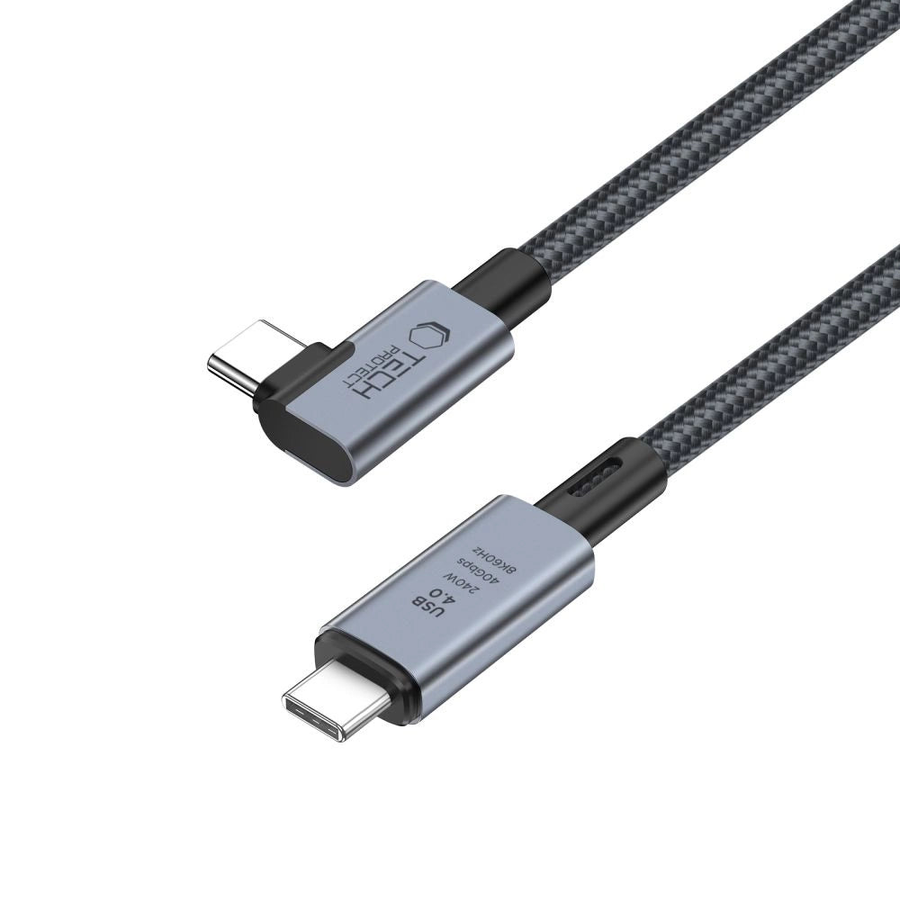 Tech-Protect UltraBoost Max L USB-C 4.0 (straight) / USB-C 4.0 (angled) PD 240W 8K 40Gbps 1.5m Cable - Gray_2