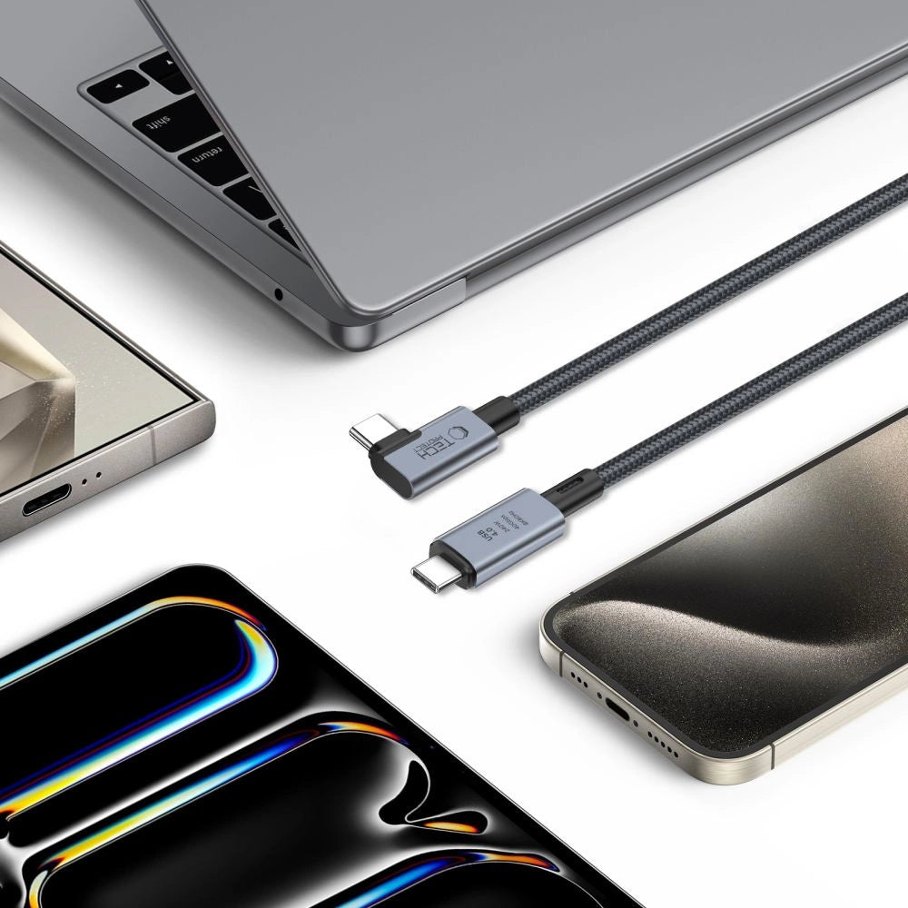 Tech-Protect UltraBoost Max L USB-C 4.0 (straight) / USB-C 4.0 (angled) PD 240W 8K 40Gbps 1.5m Cable - Gray_3