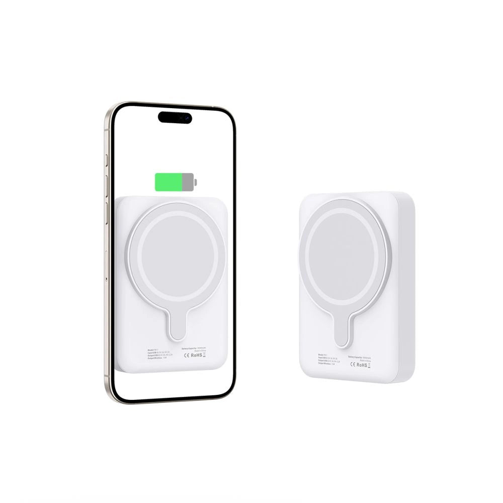 Tech-Protect LifeMag PB11 Powerbank with MagSafe 10000mAh 15W USB-C port - white + USB-C cable_2