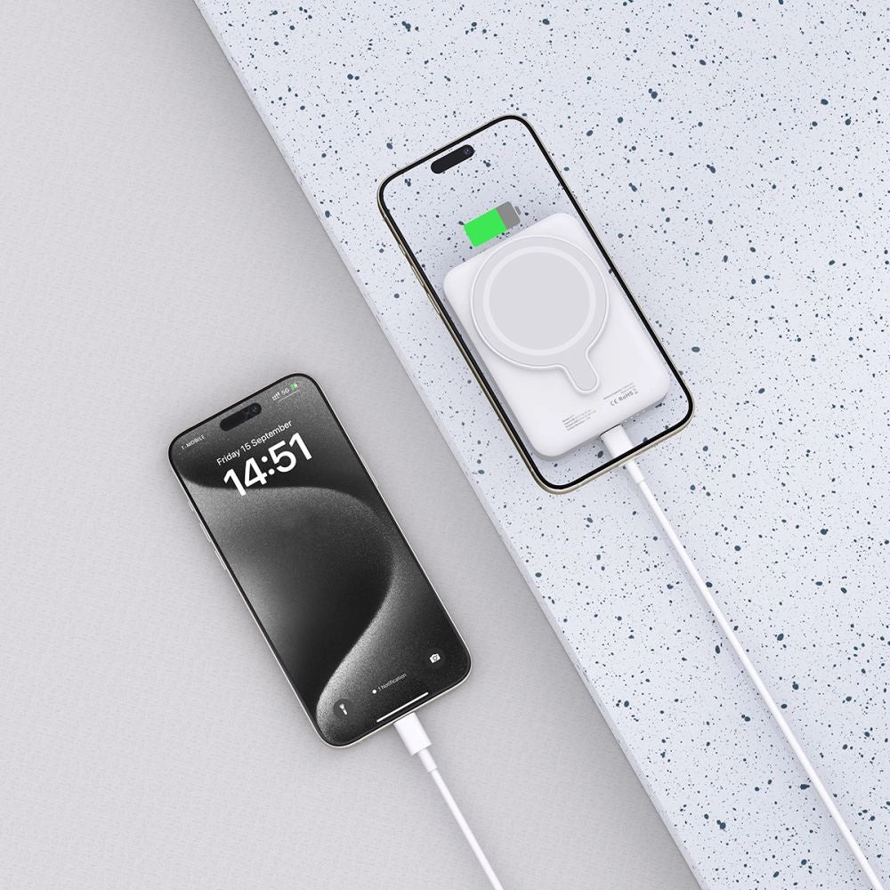 Tech-Protect LifeMag PB11 Powerbank with MagSafe 10000mAh 15W USB-C port - white + USB-C cable_4