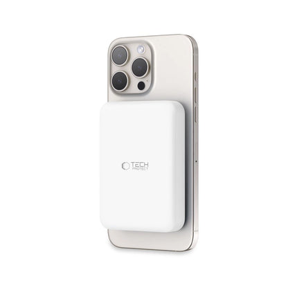 Tech-Protect LifeMag PB11 Powerbank with MagSafe 10000mAh 15W USB-C port - white + USB-C cable_8