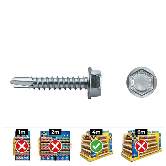 Caixa 500 unid. ponta broca hexagonal din/ref 7504k Ã¸3,5x19mm zincado celo_0