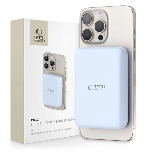 Tech-Protect LifeMag PB11 Powerbank with MagSafe 10000mAh 15W USB-C port - blue + USB-C cable_0
