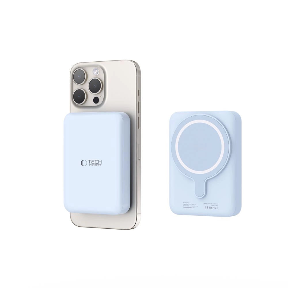 Tech-Protect LifeMag PB11 Powerbank with MagSafe 10000mAh 15W USB-C port - blue + USB-C cable_3