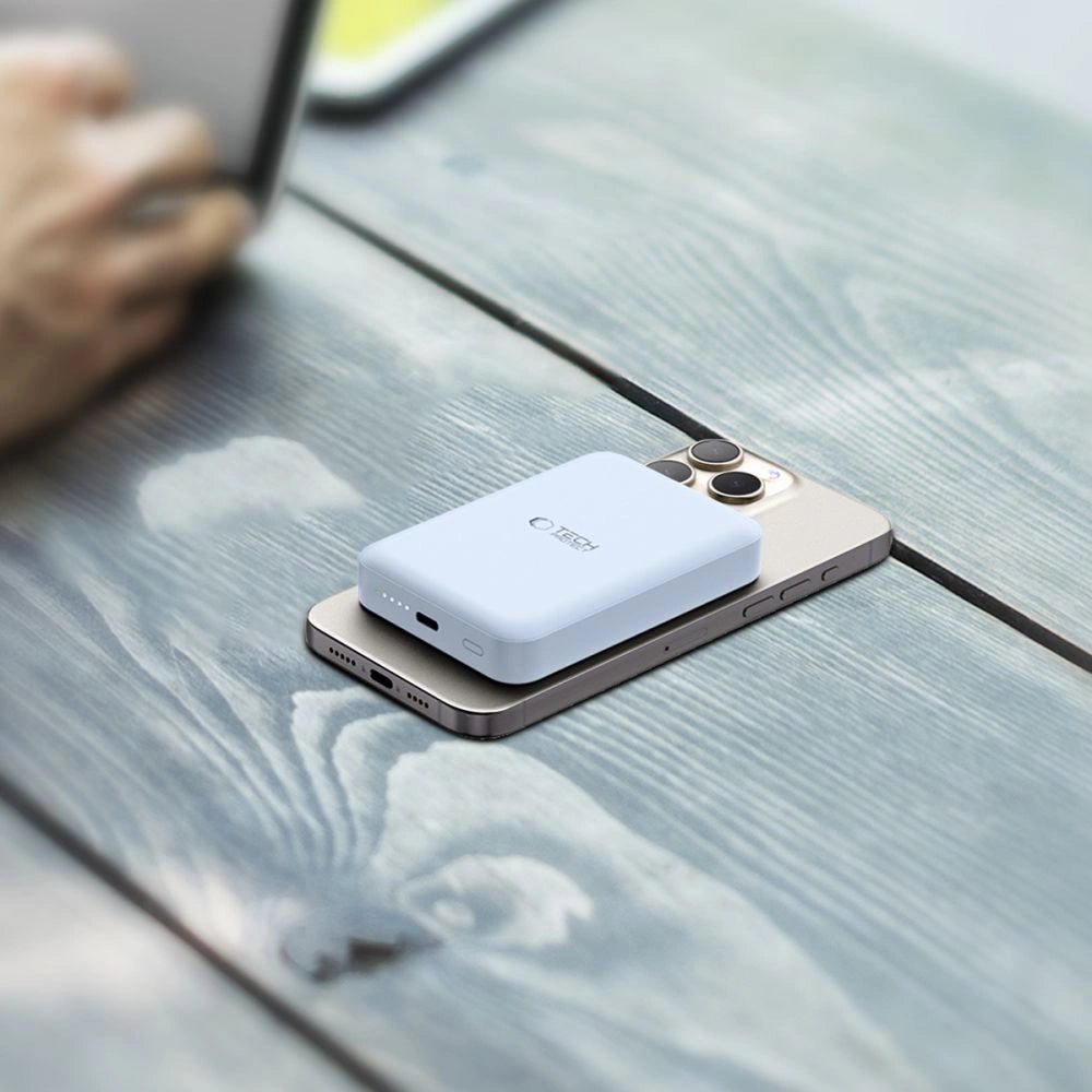 Tech-Protect LifeMag PB11 Powerbank with MagSafe 10000mAh 15W USB-C port - blue + USB-C cable_7