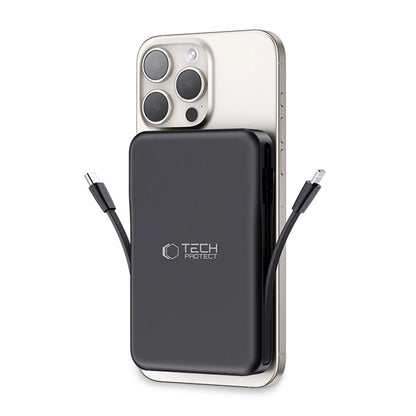 Tech-Protect LifeMag PB31 Power Bank with MagSafe 10000mAh 15W USB-C / USB-A / Built-in USB-C / Lightning Cables - Black_9