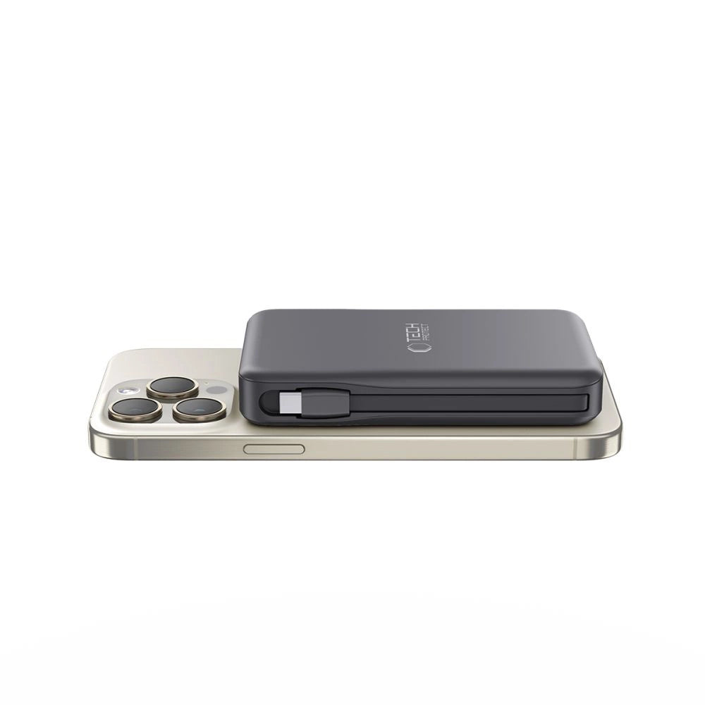Tech-Protect LifeMag PB31 Power Bank with MagSafe 10000mAh 15W USB-C / USB-A / Built-in USB-C / Lightning Cables - Black_1