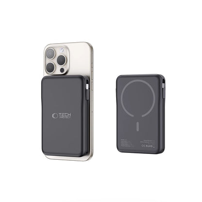 Tech-Protect LifeMag PB31 Power Bank with MagSafe 10000mAh 15W USB-C / USB-A / Built-in USB-C / Lightning Cables - Black_4