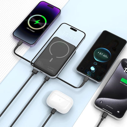 Tech-Protect LifeMag PB31 Power Bank with MagSafe 10000mAh 15W USB-C / USB-A / Built-in USB-C / Lightning Cables - Black_6