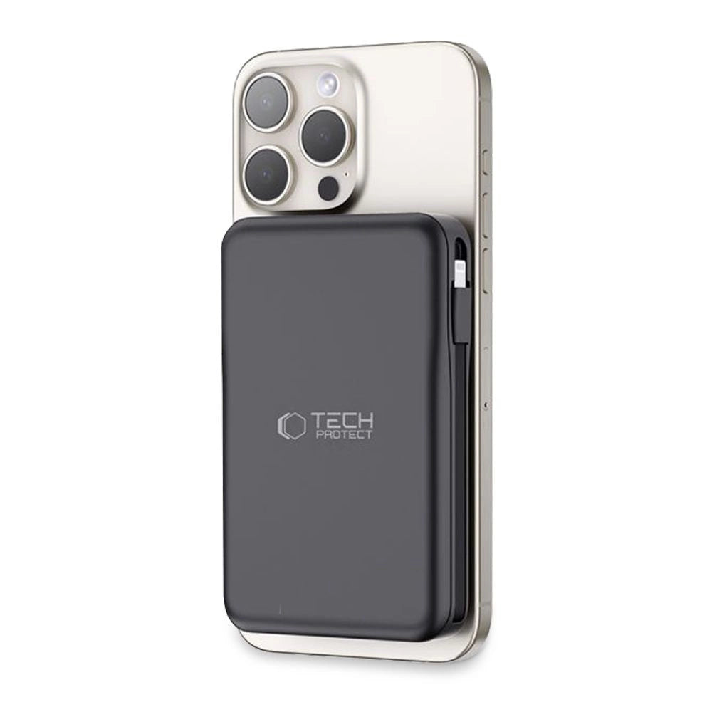Tech-Protect LifeMag PB31 Power Bank with MagSafe 10000mAh 15W USB-C / USB-A / Built-in USB-C / Lightning Cables - Black_8