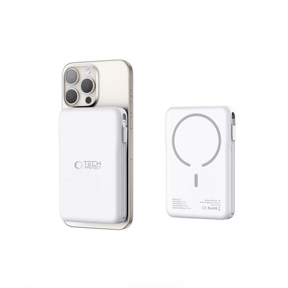Tech-Protect LifeMag PB31 Power Bank with MagSafe 10000mAh 15W USB-C / USB-A / Built-in USB-C / Lightning Cables - White_4