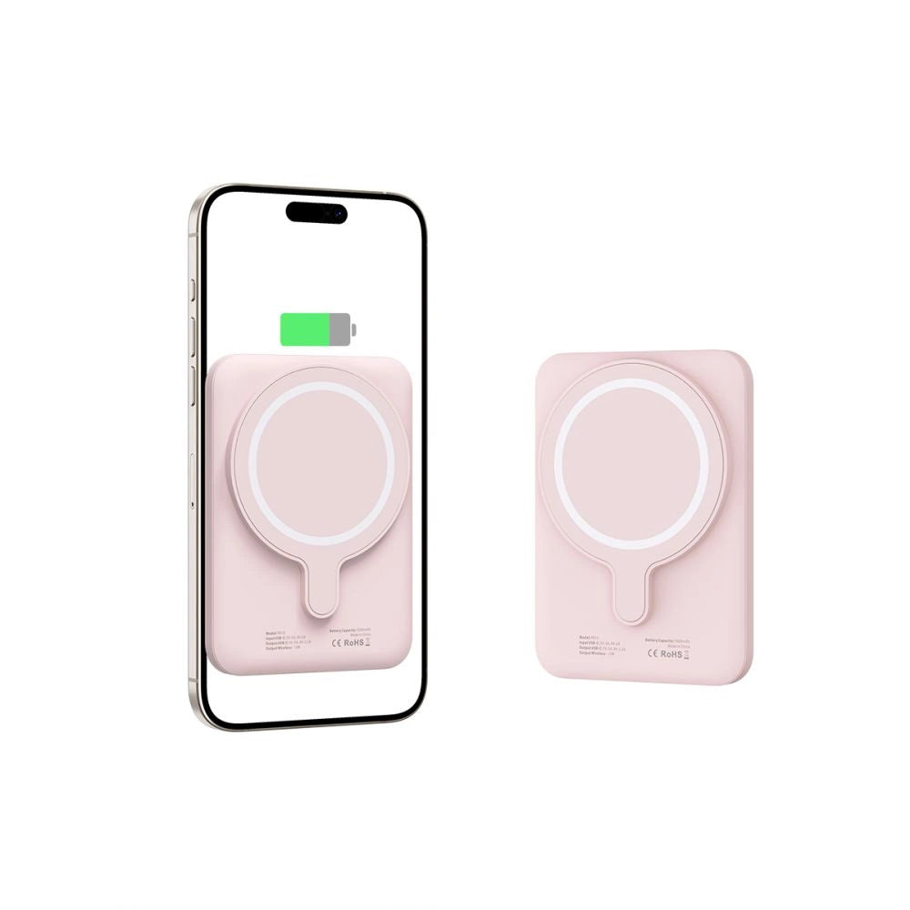 Tech-Protect LifeMag PB10 Powerbank with MagSafe 5000mAh 15W USB-C port - pink + USB-C cable_3