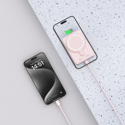 Tech-Protect LifeMag PB10 Powerbank with MagSafe 5000mAh 15W USB-C port - pink + USB-C cable_5
