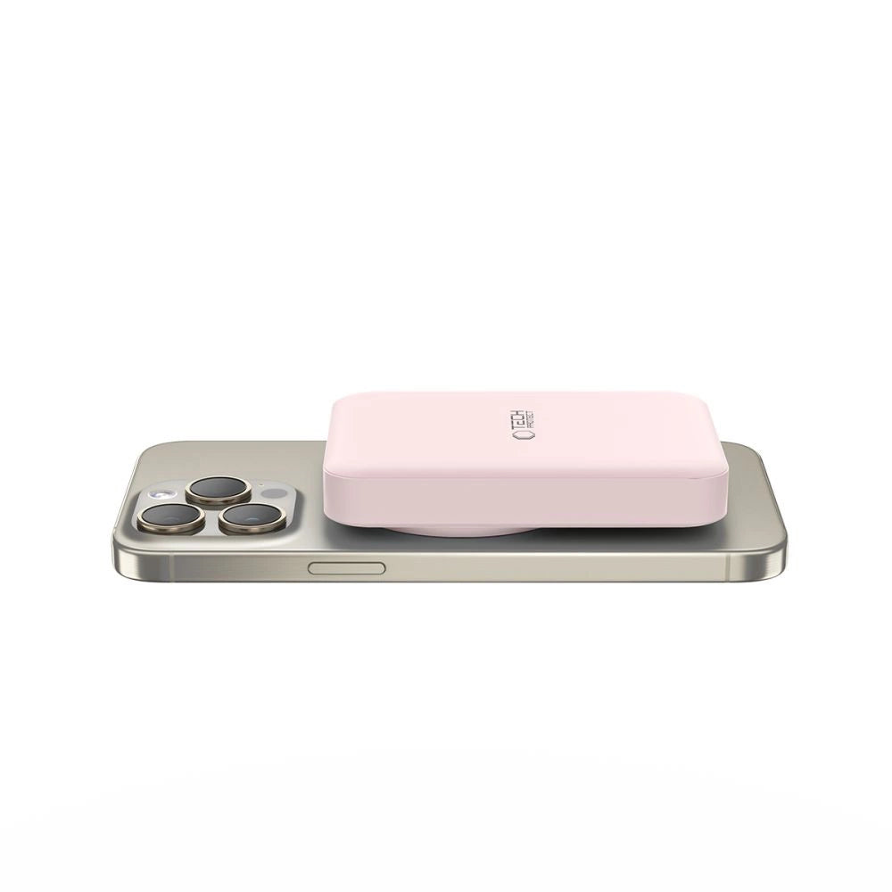 Tech-Protect LifeMag PB11 Powerbank with MagSafe 10000mAh 15W USB-C port - pink + USB-C cable_2