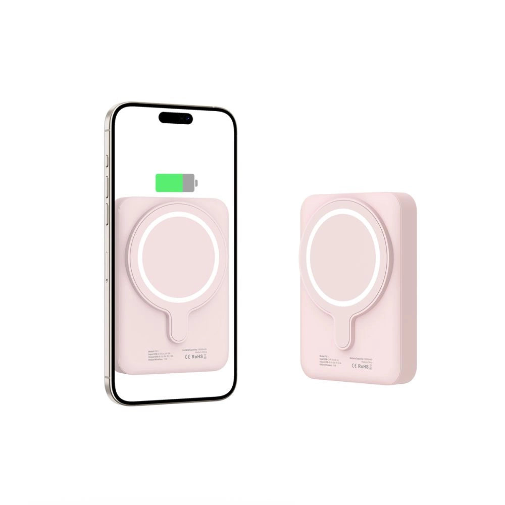 Tech-Protect LifeMag PB11 Powerbank with MagSafe 10000mAh 15W USB-C port - pink + USB-C cable_3
