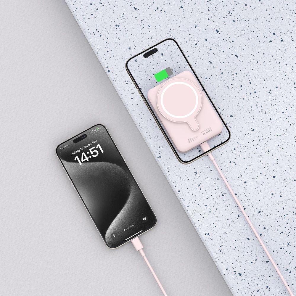 Tech-Protect LifeMag PB11 Powerbank with MagSafe 10000mAh 15W USB-C port - pink + USB-C cable_5