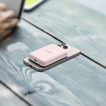 Tech-Protect LifeMag PB11 Powerbank with MagSafe 10000mAh 15W USB-C port - pink + USB-C cable_8