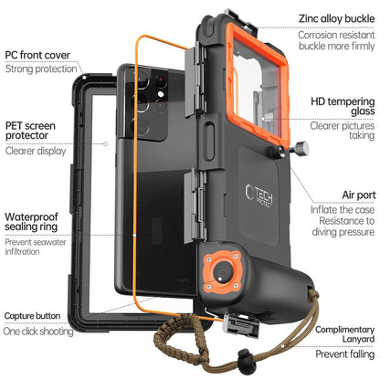 Tech-Protect Waterproof Case IPX8 for 4.7-6.7" Smartphones - Black and Orange_3