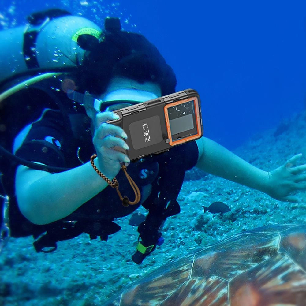 Tech-Protect Waterproof Case IPX8 for 4.7-6.7" Smartphones - Black and Orange_6