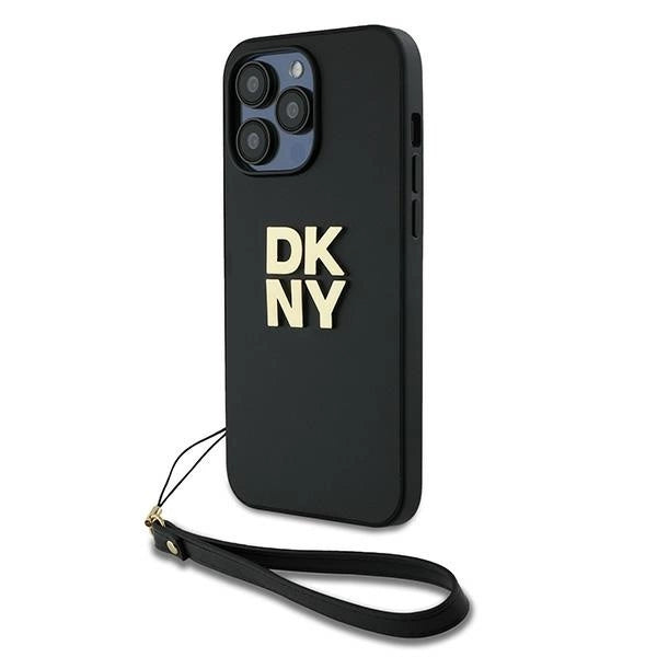 DKNY Wrist Strap Stock Logo case for iPhone 14 Pro Max - black_0