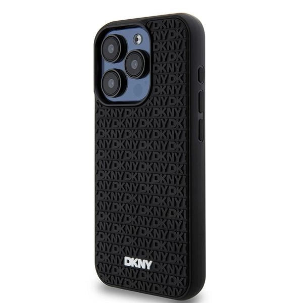 DKNY 3D Rubber Repeat Pattern case for iPhone 15 Pro - black_1