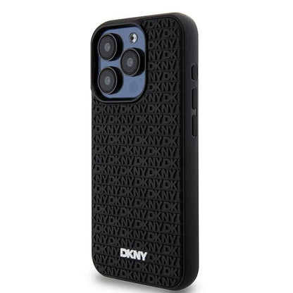 DKNY 3D Rubber Repeat Pattern case for iPhone 15 Pro - black_1