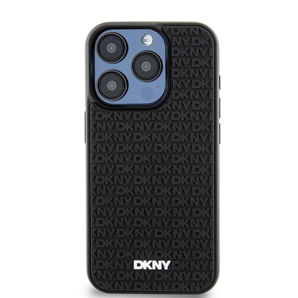 DKNY 3D Rubber Repeat Pattern case for iPhone 15 Pro - black_2