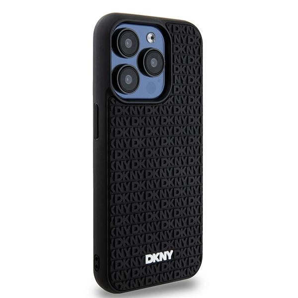 DKNY 3D Rubber Repeat Pattern case for iPhone 15 Pro - black_3