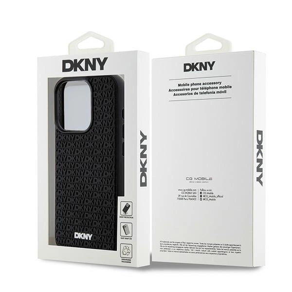 DKNY 3D Rubber Repeat Pattern case for iPhone 15 Pro - black_7