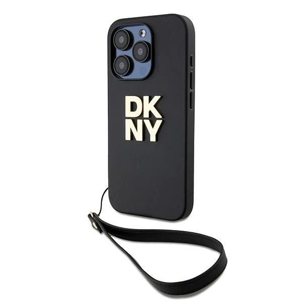 DKNY Wrist Strap Stock Logo case for iPhone 15 Pro - black_0
