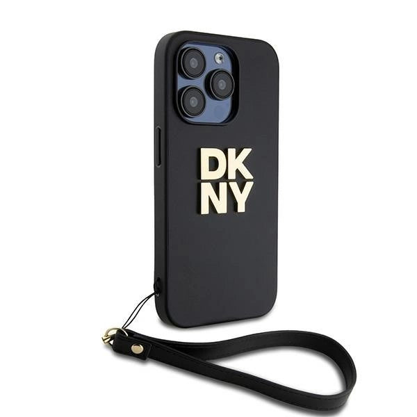 DKNY Wrist Strap Stock Logo case for iPhone 15 Pro - black_1