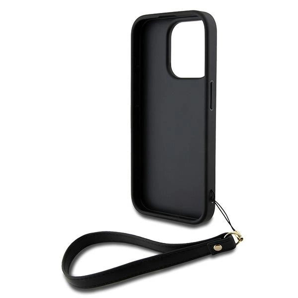 DKNY Wrist Strap Stock Logo case for iPhone 15 Pro - black_4