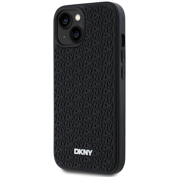DKNY 3D Rubber Repeat Pattern case for iPhone 15 Plus - black_1