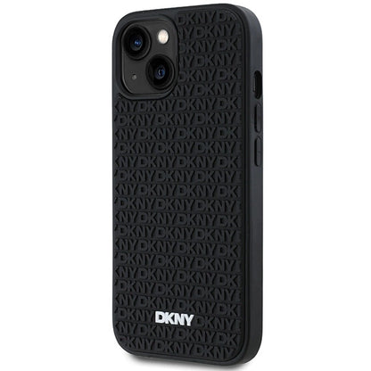 DKNY 3D Rubber Repeat Pattern case for iPhone 15 Plus - black_1
