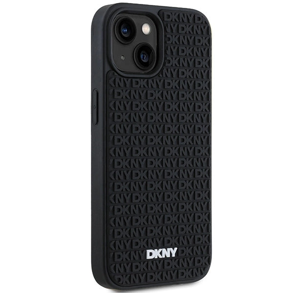 DKNY 3D Rubber Repeat Pattern case for iPhone 15 Plus - black_3