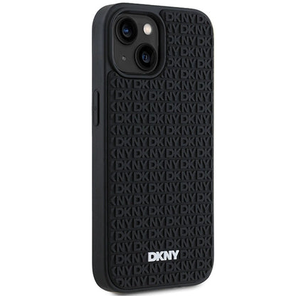 DKNY 3D Rubber Repeat Pattern case for iPhone 15 Plus - black_3