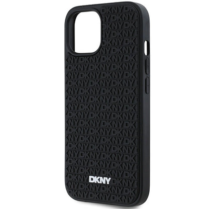 DKNY 3D Rubber Repeat Pattern case for iPhone 15 Plus - black_5