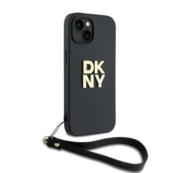 DKNY Wrist Strap Stock Logo iPhone 15 Plus Case - Black_2
