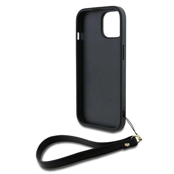 DKNY Wrist Strap Stock Logo iPhone 15 Plus Case - Black_3