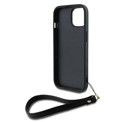 DKNY Wrist Strap Stock Logo iPhone 15 Plus Case - Black_3