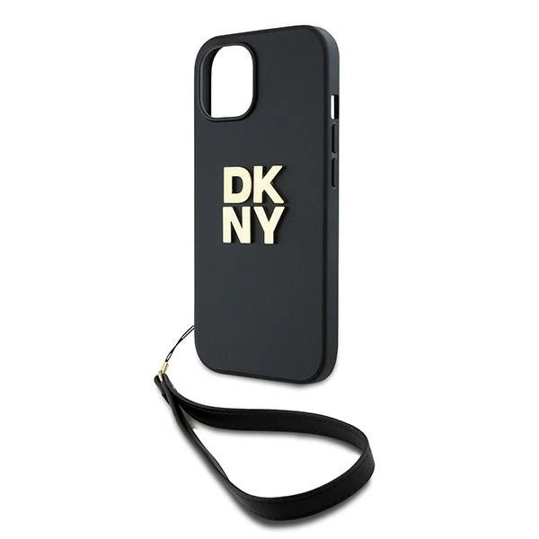 DKNY Wrist Strap Stock Logo iPhone 15 Plus Case - Black_4