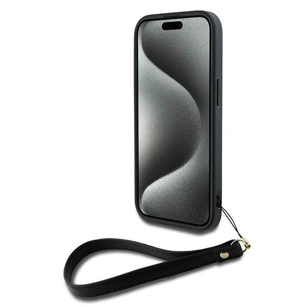 DKNY Wrist Strap Stock Logo iPhone 15 Plus Case - Black_5