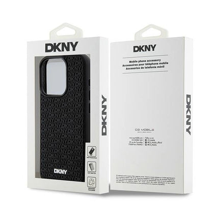 DKNY 3D Rubber Repeat Pattern case for iPhone 15 Pro Max - black_7